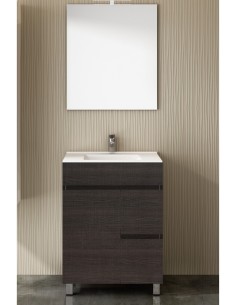 Meuble de salle de bain VIDAR avec plan vasque et miroir sable 2