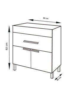 Meuble de salle de bain SYN bon marché avec plan vasque et miroir Blanc 2