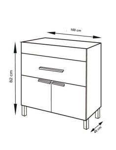Meuble de salle de bain SYN bon marché avec plan vasque et miroir Blanc 2