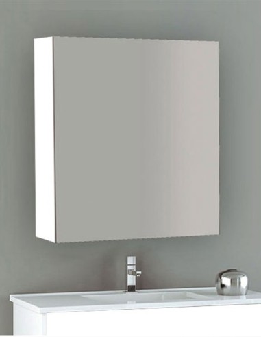Meuble à miroir murale 60cm  1 porte Blanc