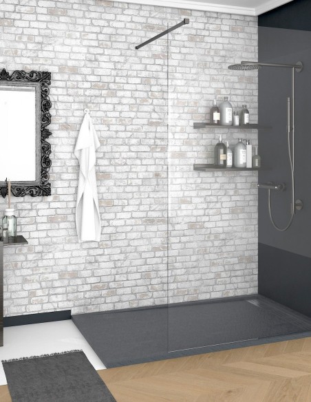 Receveur de douche en Résine avec cadre. Texture Ardoise. Gris ardoise