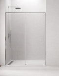 Paroi de douche frontale 1+1 CETUS sans profilé inférieur en chrome ou noir.