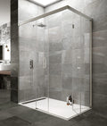 Paroi de douche fixe + porte coulissante et pliante TANDEM