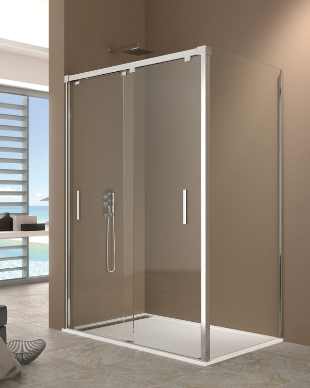 Paroi de douche d'angle avec paroi fixe BYPASS