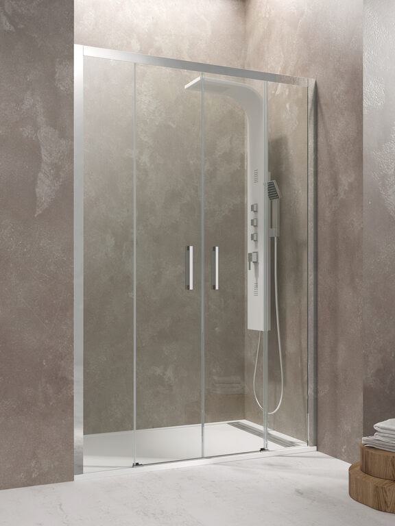 Paroi de douche frontale 2 fixes + 2 coulissantes AKTUAL
